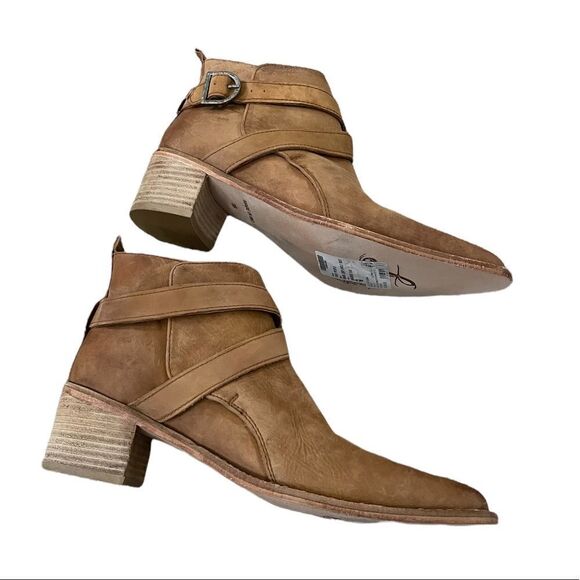 Free People Back Loop Ankle Boot in Washed Tan - Picture 11 of 13